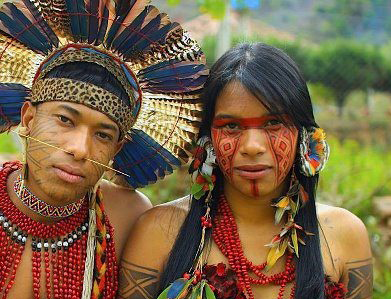 Indigenous people from the Amazon Rainforest in Brazil